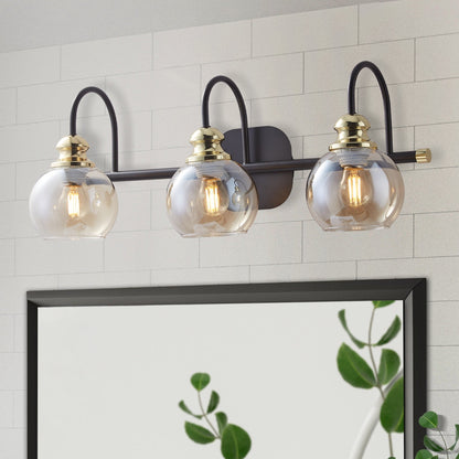 Appliques murales modernes ExBrite en cristal doré rose à 1, 2, 3, 4 ou 5 lumières pour salle de bain, à intensité variable