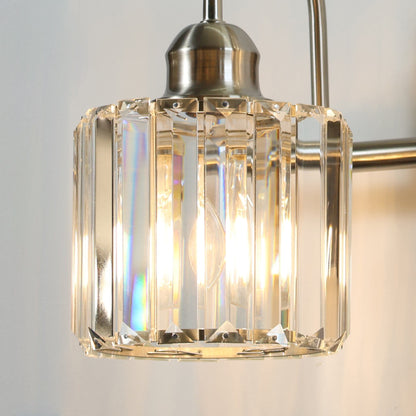 Appliques murales modernes ExBrite en cristal doré rose à 1, 2, 3, 4 ou 5 lumières pour salle de bain, à intensité variable