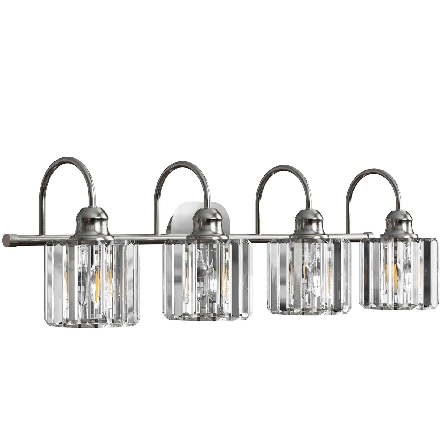 Appliques murales modernes ExBrite en cristal doré rose à 1, 2, 3, 4 ou 5 lumières pour salle de bain, à intensité variable