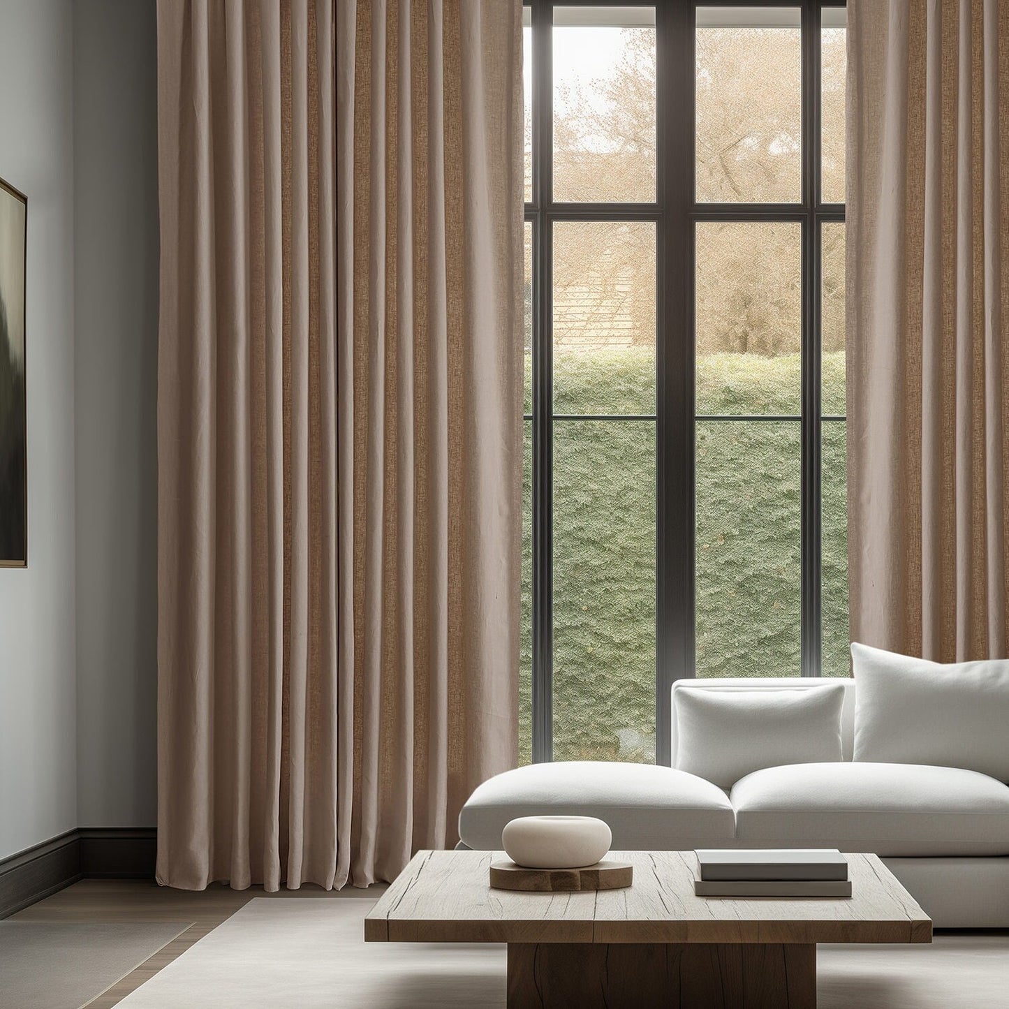 Rideaux occultants en lin français de tissus exclusifs - Rideaux élégants et luxueux (1 panneau)