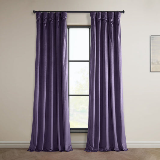 Rideau occultant en velours moelleux Heritage Exclusive Fabrics (1 panneau) - Draperie simple luxueuse pour un obscurcissement accru de la pièce
