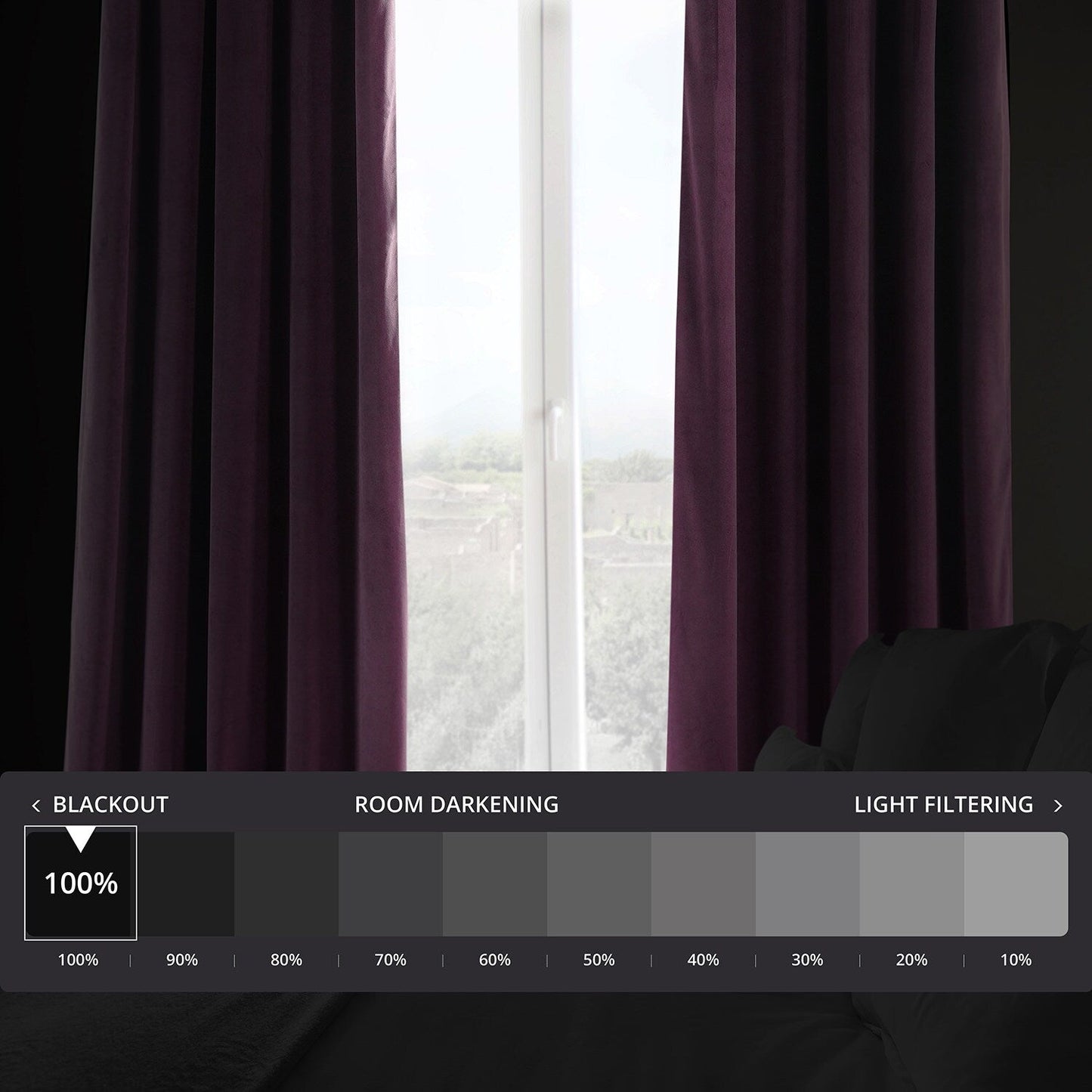 Rideau occultant en velours Signature Exclusive Fabrics (1 panneau)