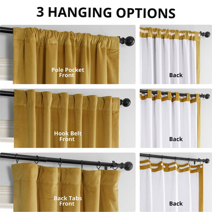 Rideau occultant en velours Signature Exclusive Fabrics (1 panneau)