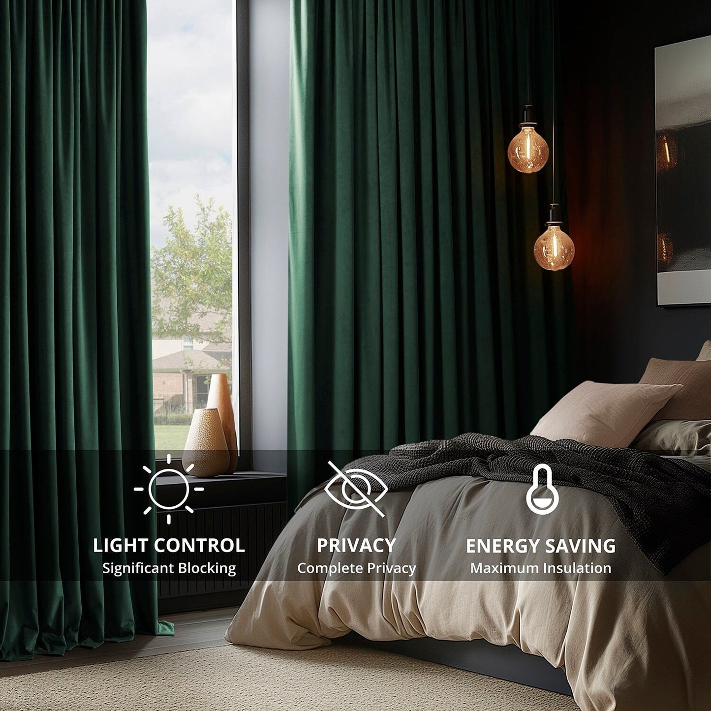 Rideaux occultants extra larges en velours Signature Exclusive Fabrics (1 panneau) - Rideaux occultants luxueux