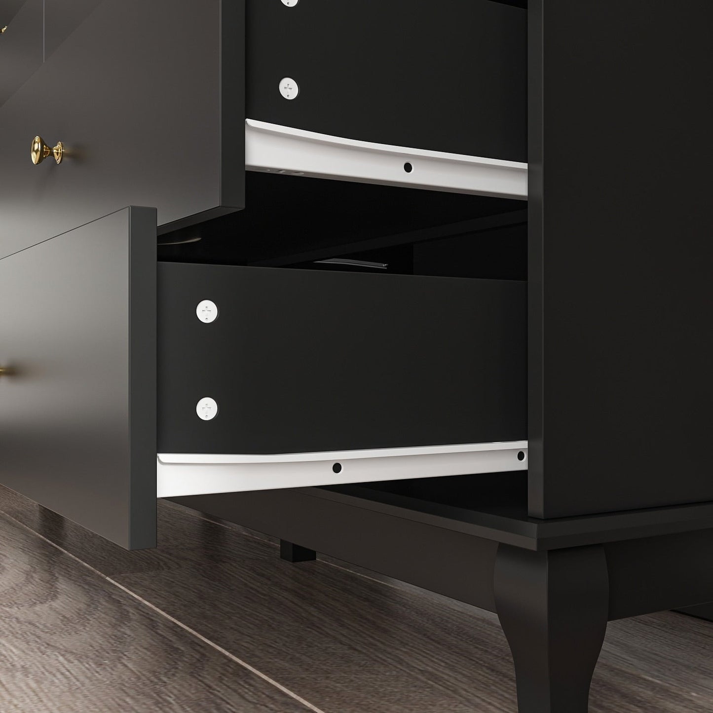 Commode double blanche à 10 tiroirs pour chambre à coucher, grand espace de rangement