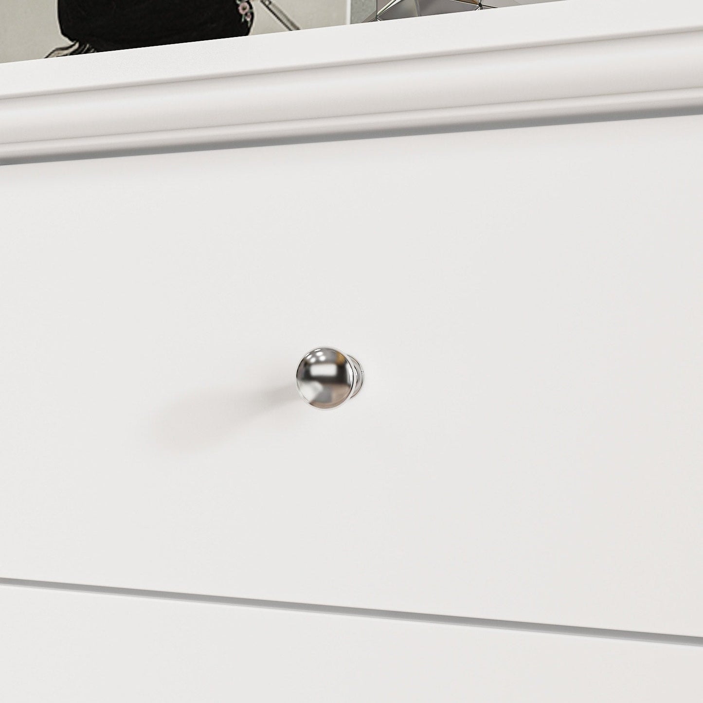 Commode double blanche à 10 tiroirs pour chambre à coucher, grand espace de rangement