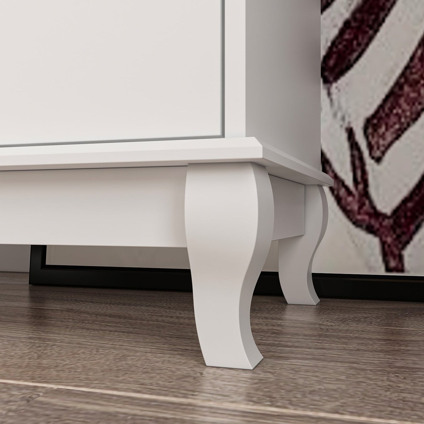 Commode double blanche à 10 tiroirs pour chambre à coucher, grand espace de rangement