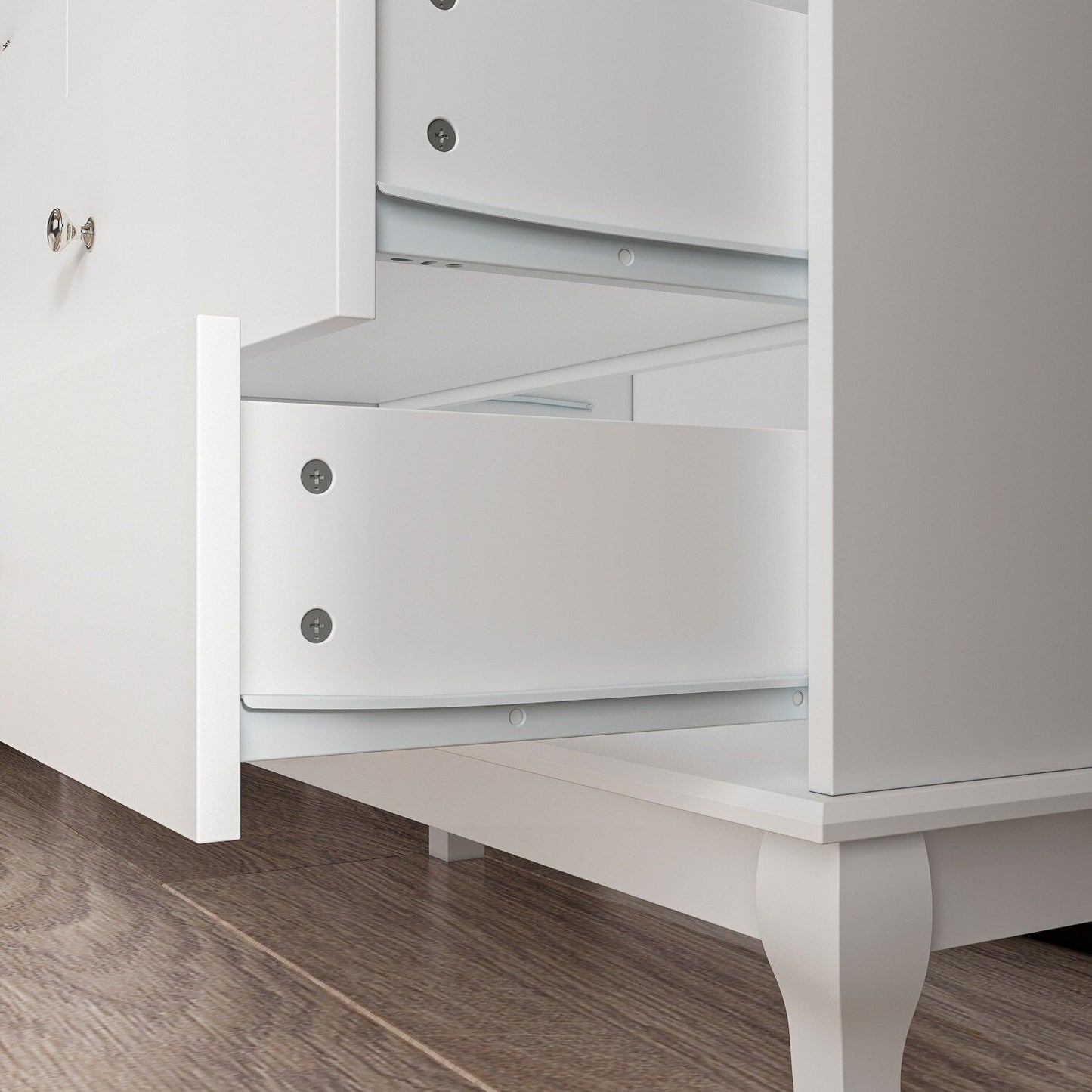 Commode double blanche à 10 tiroirs pour chambre à coucher, grand espace de rangement