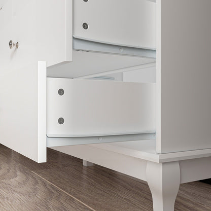 Commode double blanche à 10 tiroirs pour chambre à coucher, grand espace de rangement