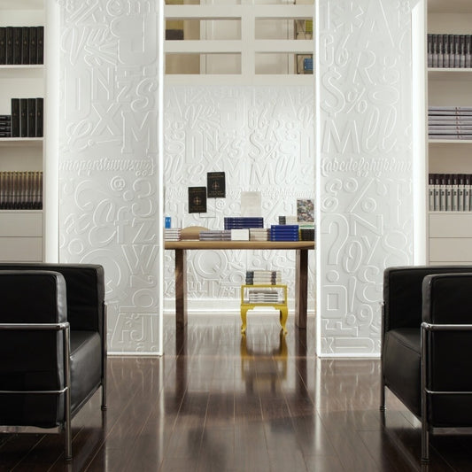 Panneau mural en PVC FASÄDE Alphabet 122 x 244 cm, blanc mat