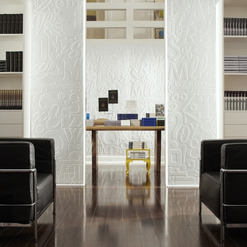 Panneau mural en PVC FASÄDE Alphabet 122 x 244 cm, blanc mat