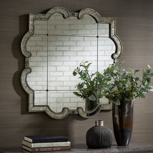 Miroir mural argenté antique Fantina par iNSPIRE Q Classic