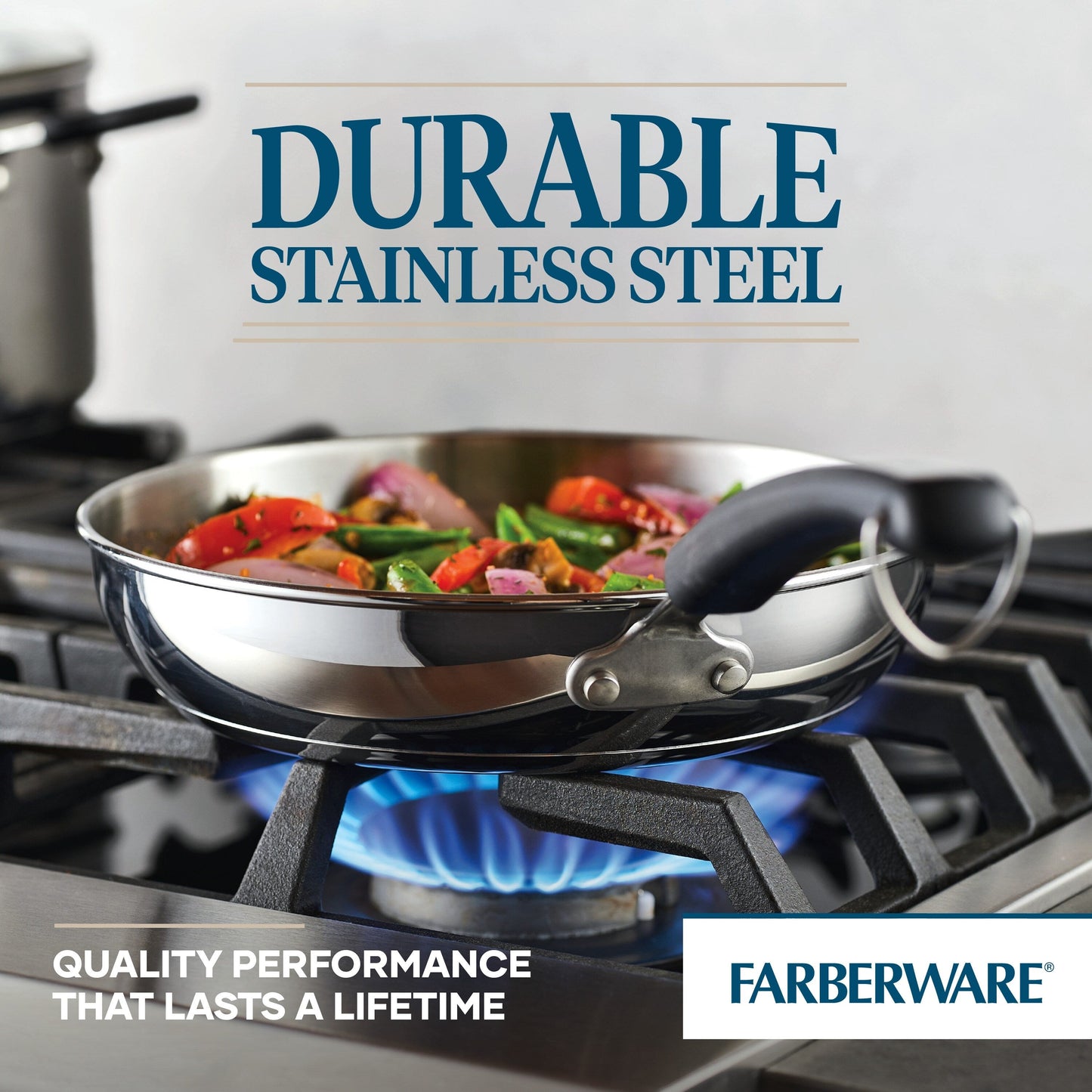 Batterie de cuisine Farberware Brilliance en acier inoxydable, 10 pièces