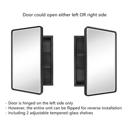 Armoires à pharmacie encastrées en métal avec miroir, style ferme, TEHOME