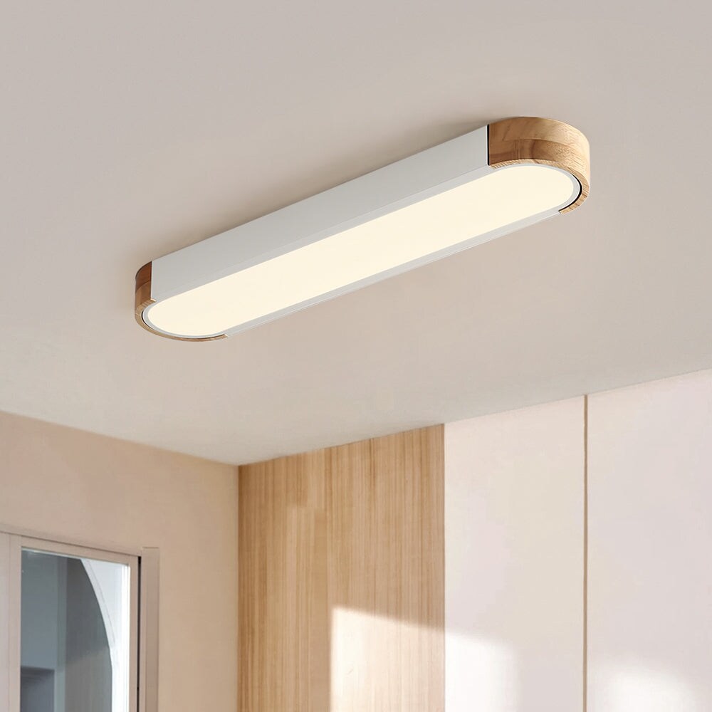 Plafonnier LED ovale à intensité variable Farmhouse Wood - 37 3000 K/6000 K
