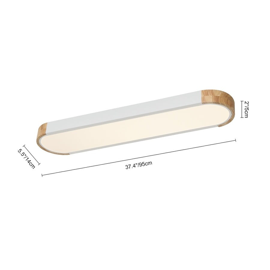 Plafonnier LED ovale à intensité variable Farmhouse Wood - 37 3000 K/6000 K
