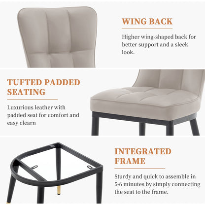 Lot de 2/4 chaises de salle à manger rembourrées en similicuir