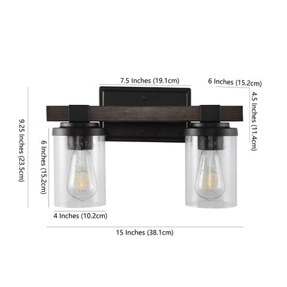 Applique murale rustique à LED en fer et verre grainé, par JONATHAN Y