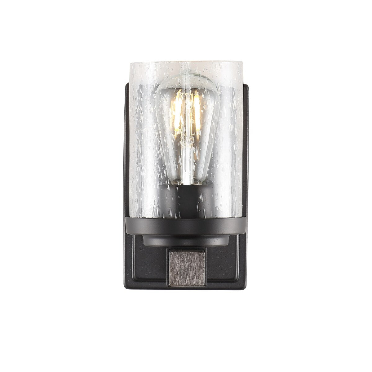 Applique murale rustique à LED en fer et verre grainé, par JONATHAN Y