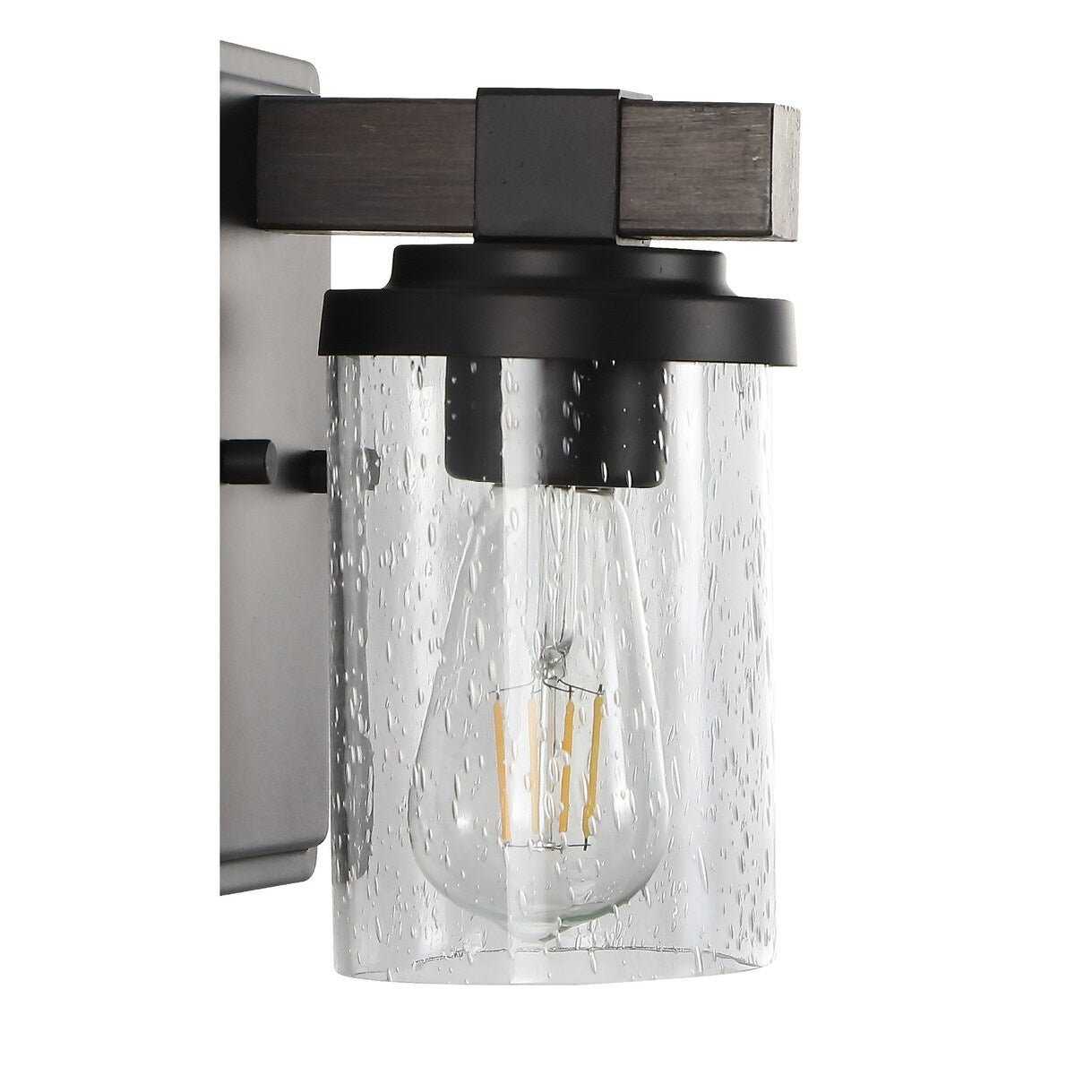 Applique murale rustique à LED en fer et verre grainé, par JONATHAN Y