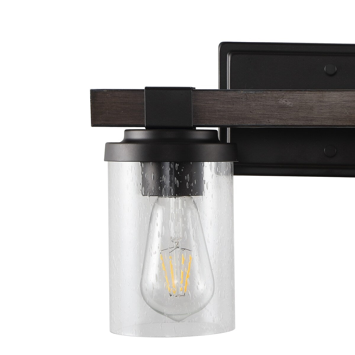 Applique murale rustique à LED en fer et verre grainé, par JONATHAN Y