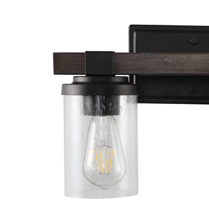 Applique murale rustique à LED en fer et verre grainé, par JONATHAN Y