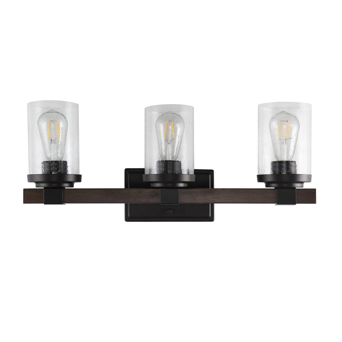 Applique murale rustique à LED en fer et verre grainé, par JONATHAN Y