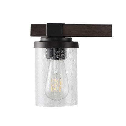 Applique murale rustique à LED en fer et verre grainé, par JONATHAN Y