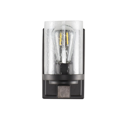 Applique murale rustique à LED en fer et verre grainé, par JONATHAN Y