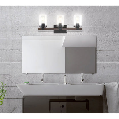 Applique murale rustique à LED en fer et verre grainé, par JONATHAN Y