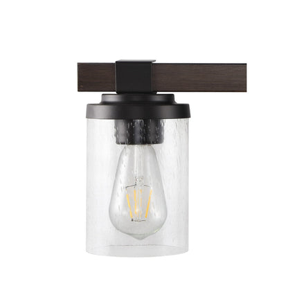 Applique murale rustique à LED en fer et verre grainé, par JONATHAN Y