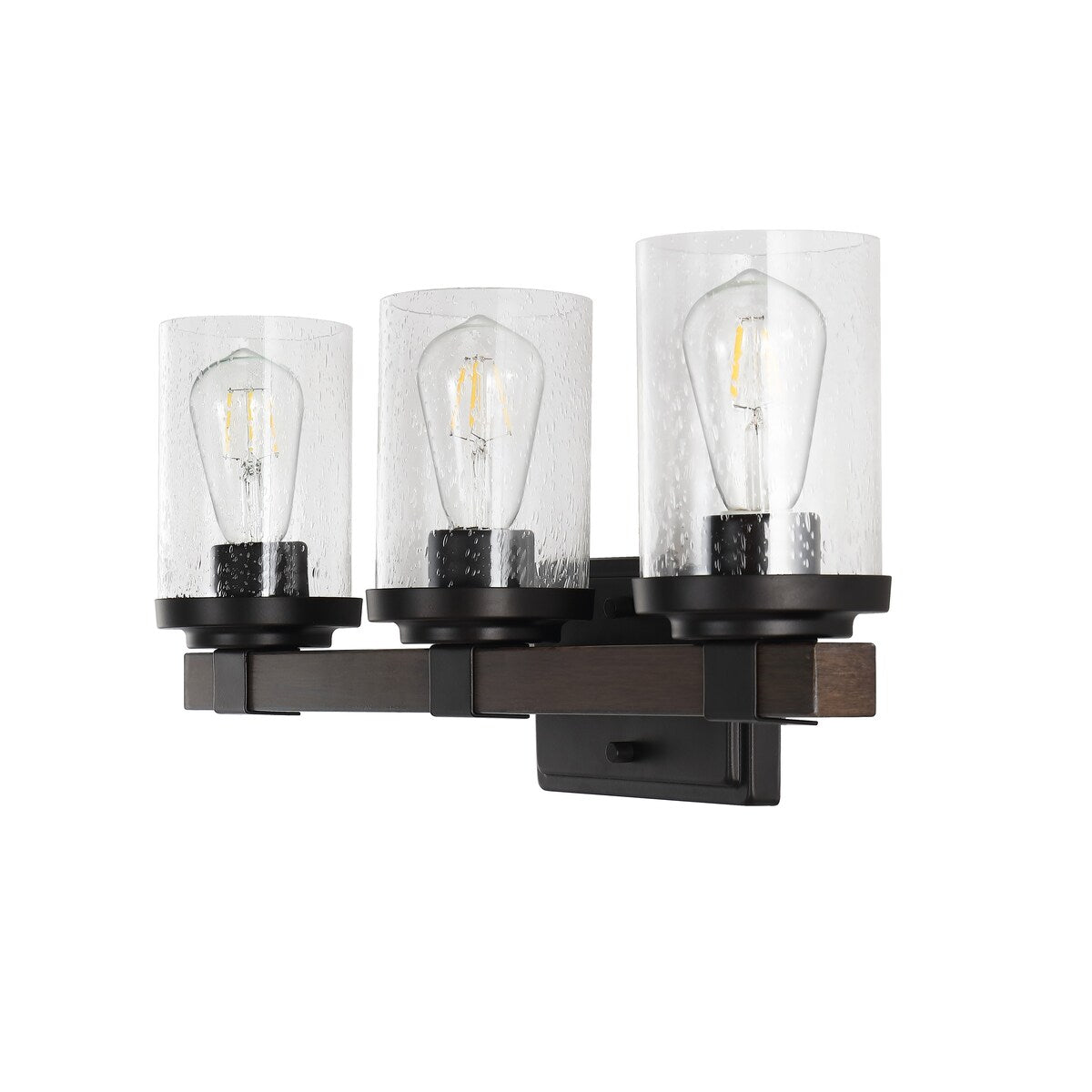 Applique murale rustique à LED en fer et verre grainé, par JONATHAN Y