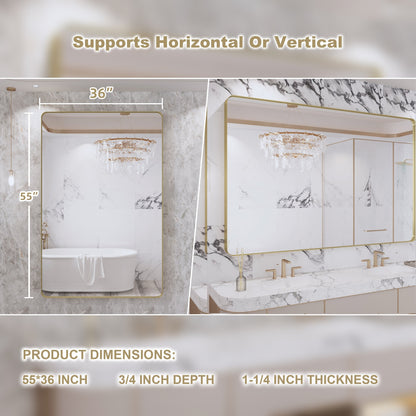 Miroir de salle de bain mural encadré