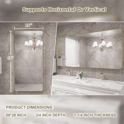 Miroir de salle de bain mural encadré