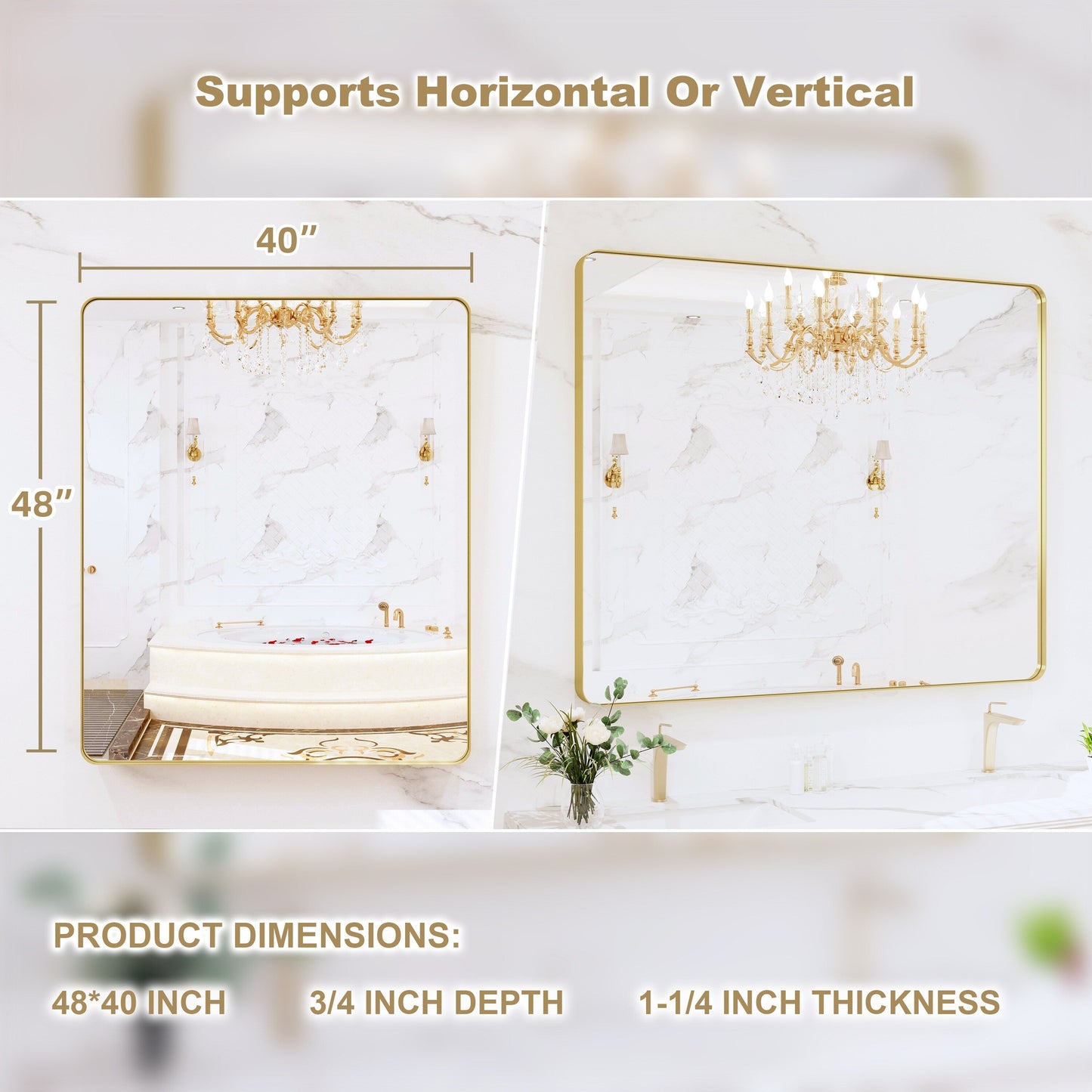 Miroir de salle de bain mural encadré