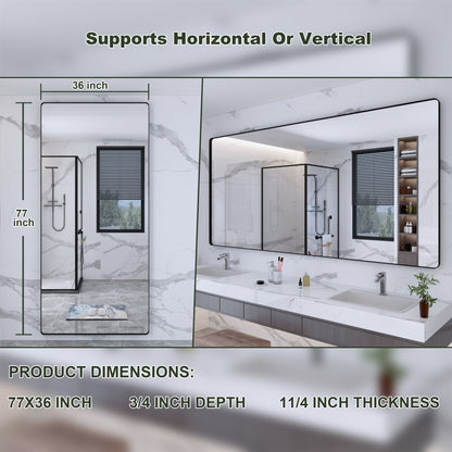 Miroir de salle de bain mural encadré