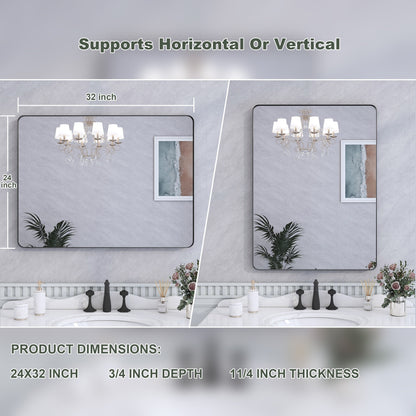 Miroir de salle de bain mural encadré