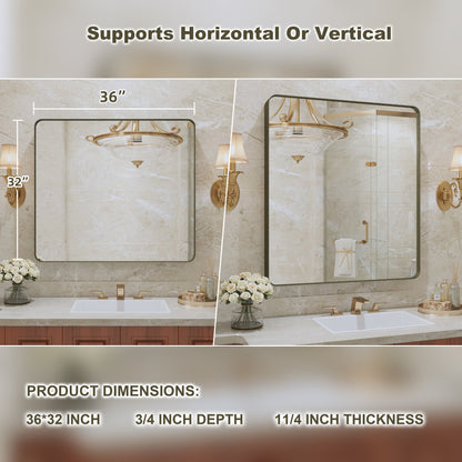 Miroir de salle de bain mural encadré