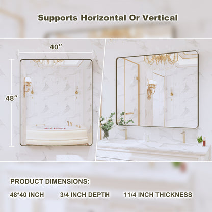 Miroir de salle de bain mural encadré