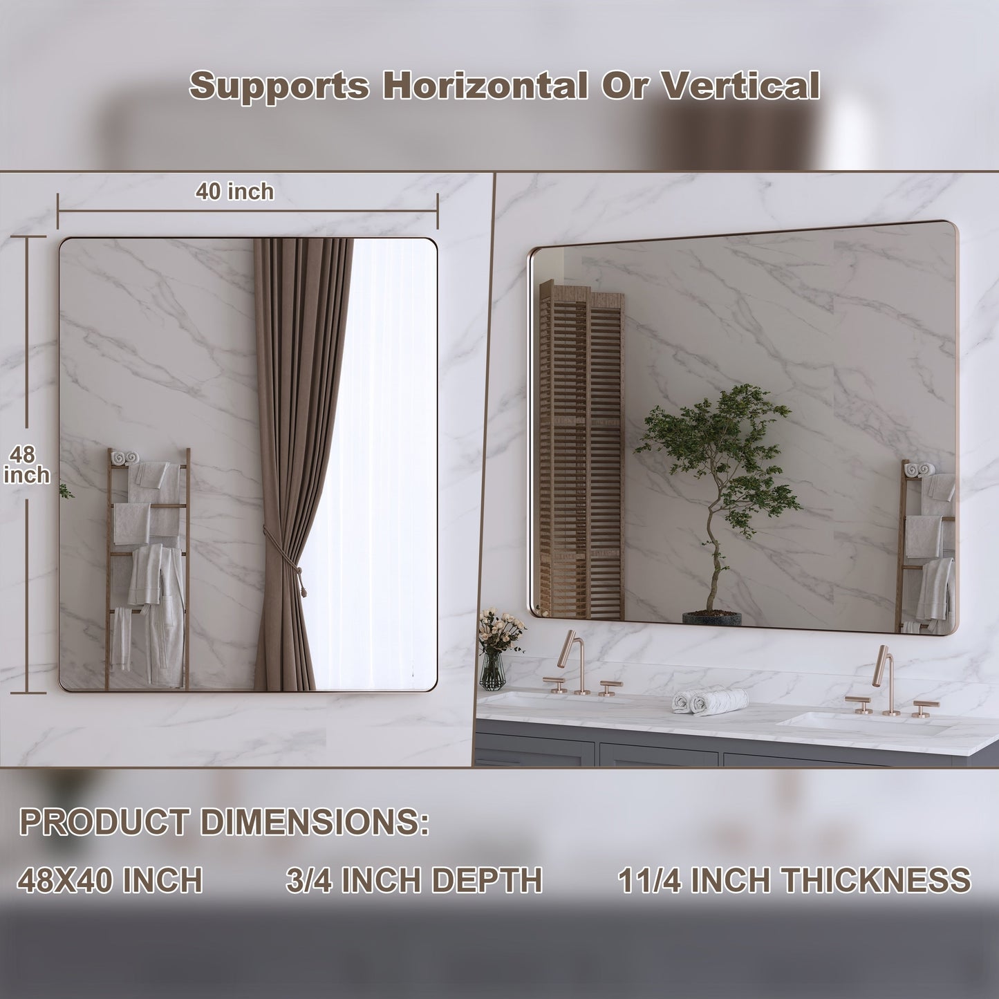 Miroir de salle de bain mural encadré