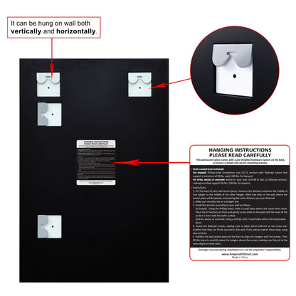 Miroir mural biseauté sans cadre à prisme - Carré/Rectangulaire - Transparent