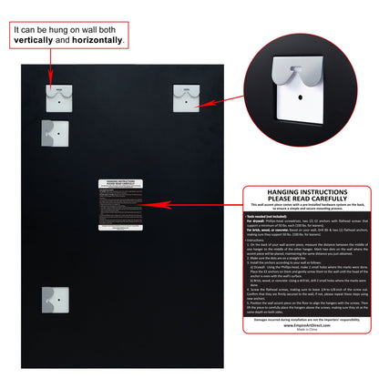 Miroir mural biseauté sans cadre à prisme - Carré/Rectangulaire - Transparent