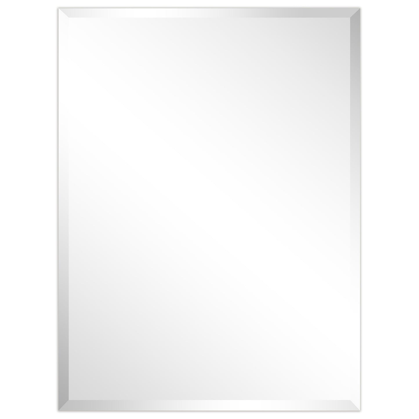 Miroir mural biseauté sans cadre à prisme - Carré/Rectangulaire - Transparent