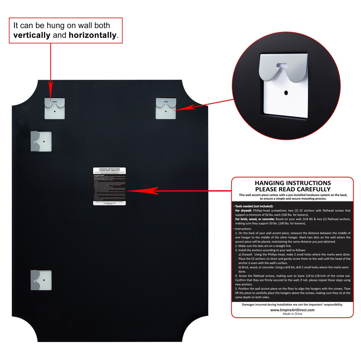 Miroir mural biseauté festonné rectangulaire sans cadre, pour salle de bain, coiffeuse et chambre à coucher, 1 bord biseauté - Transparent