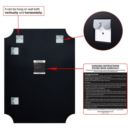 Miroir mural biseauté festonné rectangulaire sans cadre, pour salle de bain, coiffeuse et chambre à coucher, 1 bord biseauté - Transparent