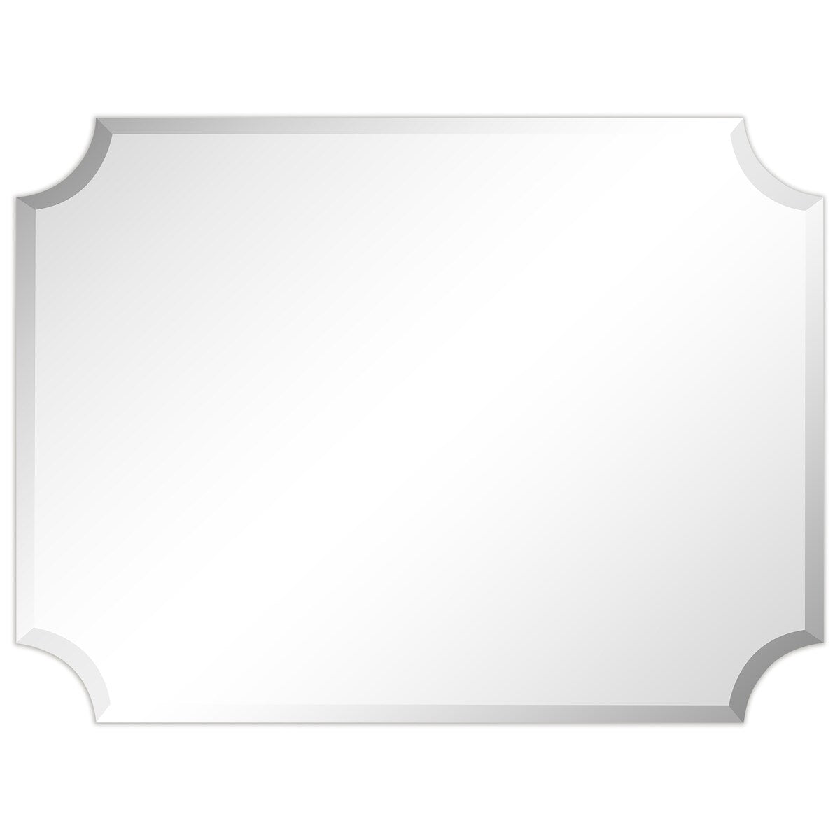 Miroir mural biseauté festonné rectangulaire sans cadre, pour salle de bain, coiffeuse et chambre à coucher, 1 bord biseauté - Transparent