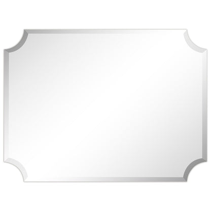 Miroir mural biseauté festonné rectangulaire sans cadre, pour salle de bain, coiffeuse et chambre à coucher, 1 bord biseauté - Transparent