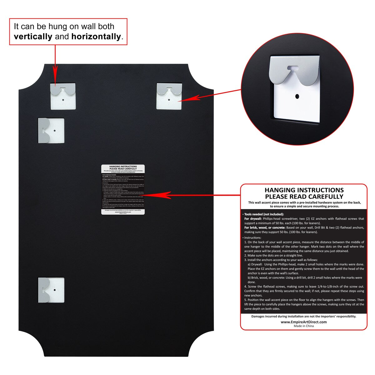 Miroir mural biseauté festonné rectangulaire sans cadre, pour salle de bain, coiffeuse et chambre à coucher, 1 bord biseauté - Transparent