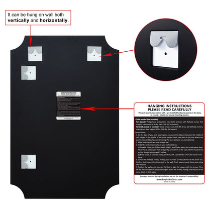 Miroir mural biseauté festonné rectangulaire sans cadre, pour salle de bain, coiffeuse et chambre à coucher, 1 bord biseauté - Transparent