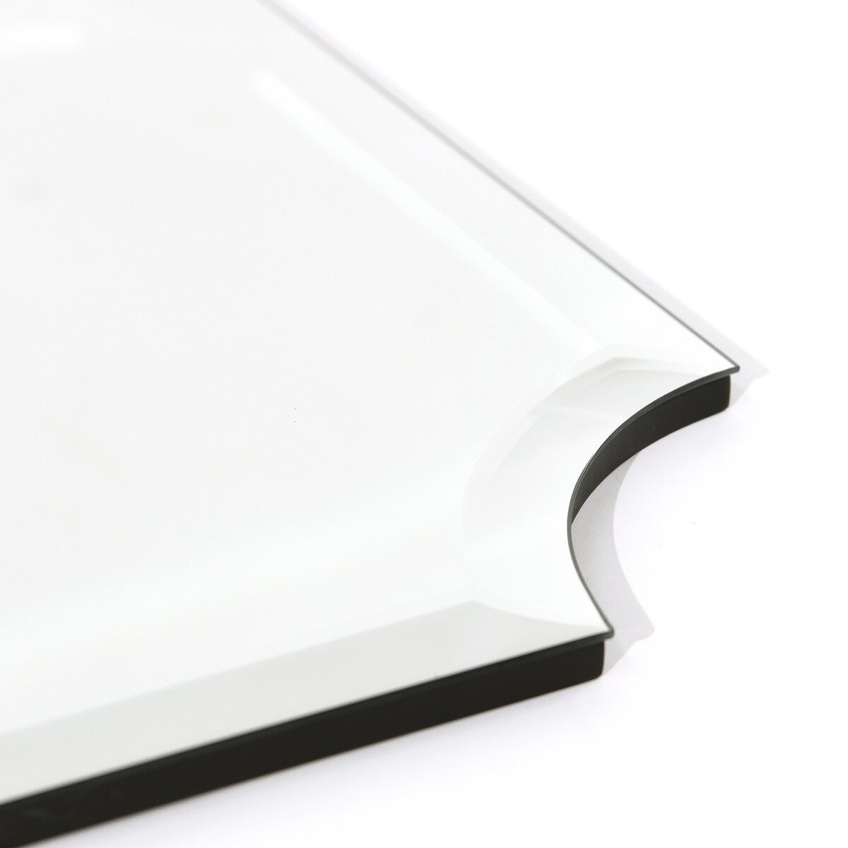 Miroir mural biseauté festonné rectangulaire sans cadre, pour salle de bain, coiffeuse et chambre à coucher, 1 bord biseauté - Transparent